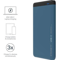 Cygnett Power Bank per Notebook 20.000 mAh 63W USB-C - Nero