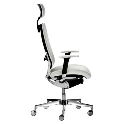 Poltrona semidirezionale Elite concept COTPGB - con braccioli regolabili e poggiatesta - bianco - Un