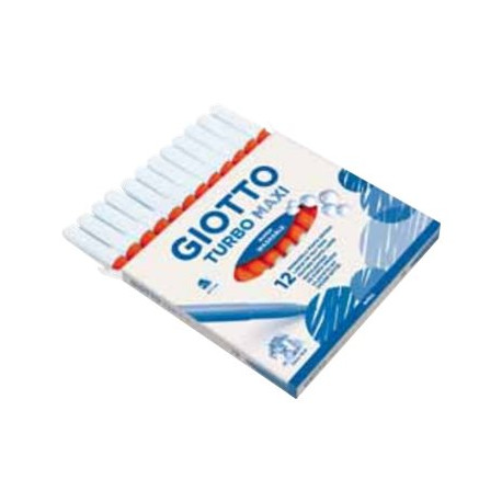 GIOTTO Turbo Maxi - Penna punta in fibra - non permanente - blu cielo - inchiostro base acqua - 5 mm (pacchetto di 12)