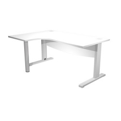 Scrivania compact Agorà - fianco sx metallico - L 160 x P120/80/60 x H 73 cm - con supporto metal e