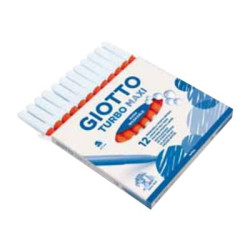 GIOTTO Turbo Maxi - Penna punta in fibra - non permanente - rosso scarlatto - inchiostro base acqua - 5 mm (pacchetto di 12)