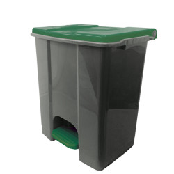Contenitore mobile Ecoconti - a pedale - 60 L - plastica riciclata - grigio/verde - Medial