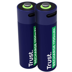 Trust 2PZ BATTERIE AA RICARICABILI TRAMITE PORTA USB-C - BLU