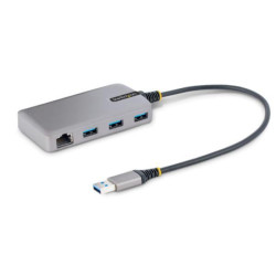 Startech Hub USB a 3 porte con Ethernet - Hub USB 3.0 5Gbps alimentato via bus - Hub splitter USB-A a 3x USB-A