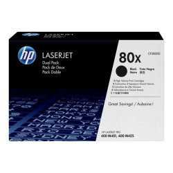 HP 80X - Confezione da 2 - Alta resa - nero - originale - LaserJet - cartuccia toner (CF280XD) - per LaserJet Pro 400 M401, MFP