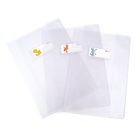 Copriquaderno Superseta - c/alette e portanome - A5 - PVC - trasparente goffrato neutro - Colorosa