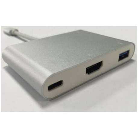 HUB MULTI PORTA USB 3.1 TIPO C M / 1x HDMI F + 1x USB 3.0 A F + 2x USB 2.0 A F + 1x CF IN ALLUMINIO/SILVER CM 10